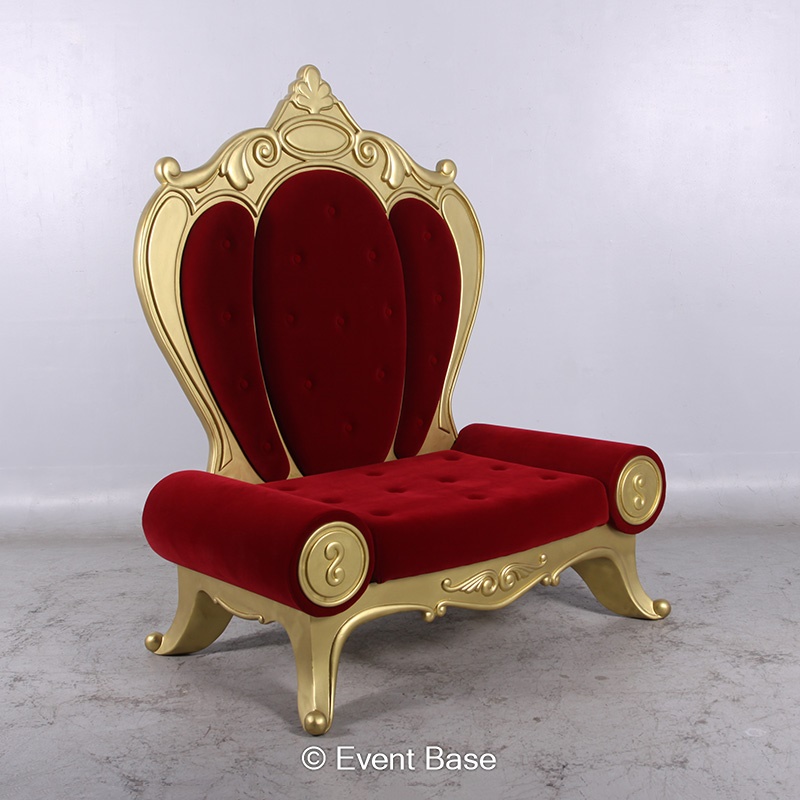 Event Base - XL Premium Santa Chair / Throne Red & Gold (ST07) Prop