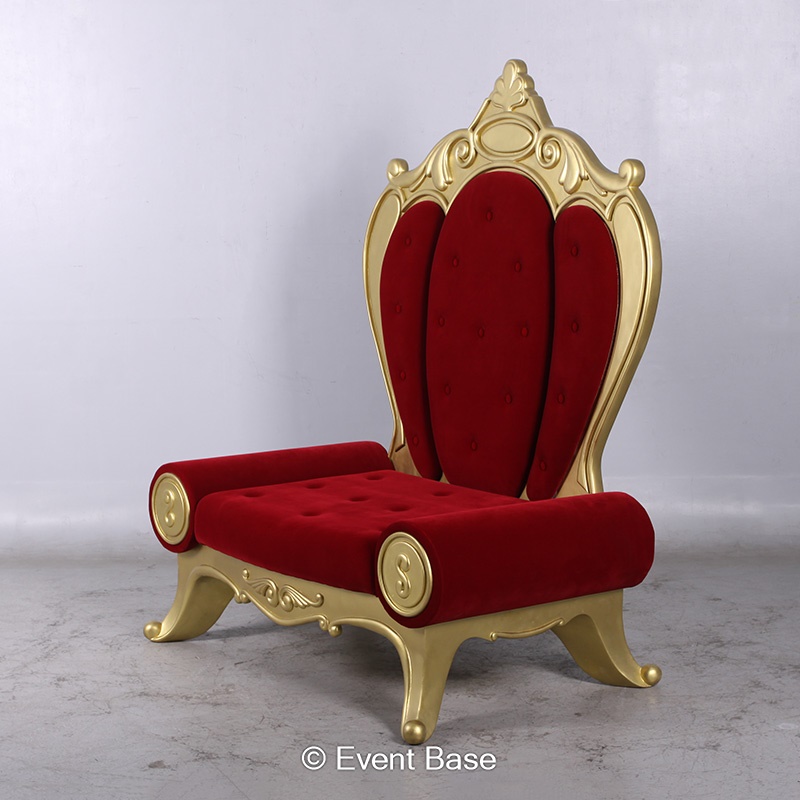 Event Base - XL Premium Santa Chair / Throne Red & Gold (ST07) Prop