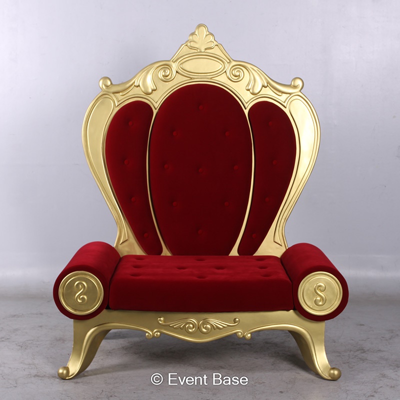 Event Base - XL Premium Santa Chair / Throne Red & Gold (ST07) Prop
